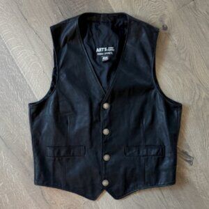 Black Leather Vest for Men